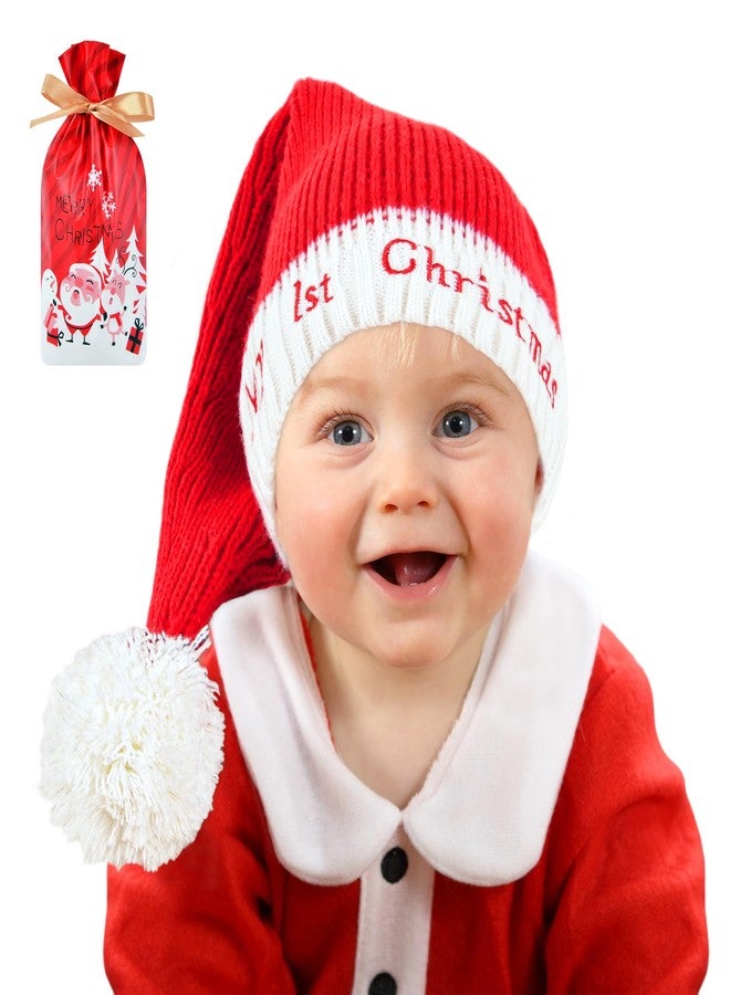 BEBE FAVOUR Baby Santa Hat Knit Christmas Beanie Winter Red Hats for Newborn Infant Toddler Holiday Warm Xmas Claus Decoration New Year Party Gifts - Image 1